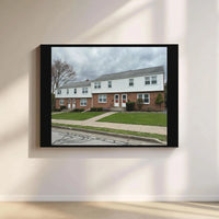 Suburban Townhouse Canvas Wall Art | Architectural Photography Print | Premium Gallery Wrapped Canvas | Home and Office Decor Gift