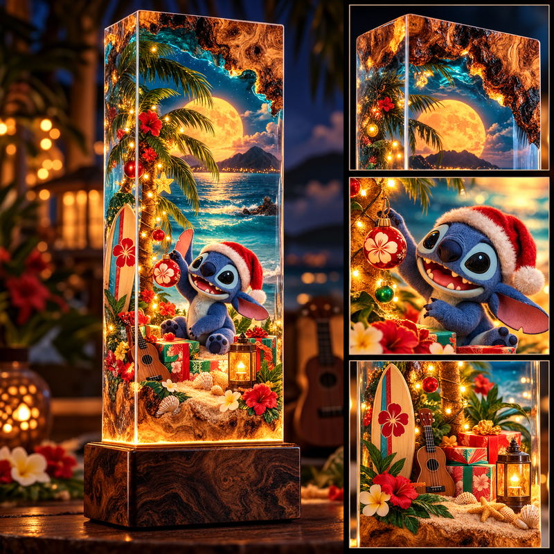 Tropical Ohana Story Cube Resin Lamp
