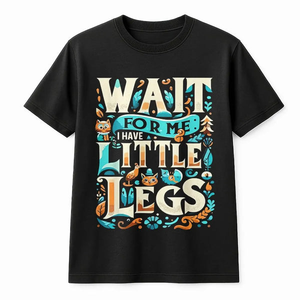 Wait For Me I Have Little Legs T-Shirt | Funny Short Person Graphic Tee | Premium 100% Cotton Apparel | Humorous Short Statur