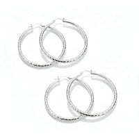 Diamond-Cut Sparkle Hoop Earrings