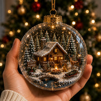 Christmas Scene Glass Ball Ornament
