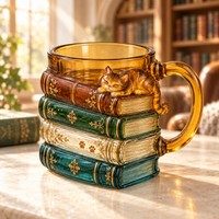 Book Stack Cat Mug