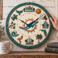 Miami Football Story Wall Clock