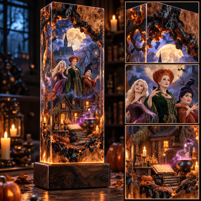 Salem Sisters Story Cube Resin Lamp