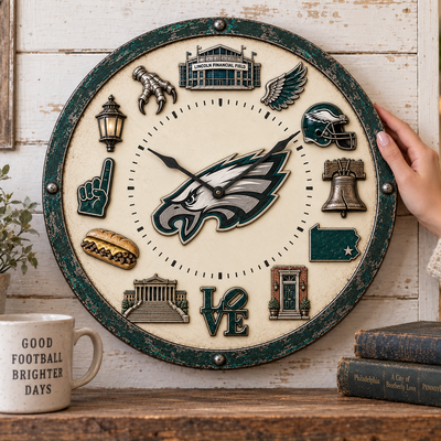 Philadelphia Football Story Wall Clock
