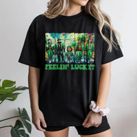 Feelin Lucky Horror T-Shirt | Slasher Movie Squad St. Patrick's Day Graphic Tee | 100% Cotton Premium Unisex Shirt | Funny Horror Fan Gift