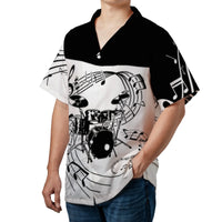 Drummer Hawaiian Shirt | Musical Drum Kit Design | Durable Woven Polyester | Perfect Gift for Musicians and Band Members