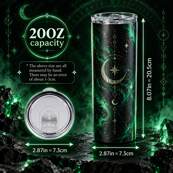 Armored Legion Green Banner 20oz Tumbler - Size Chart