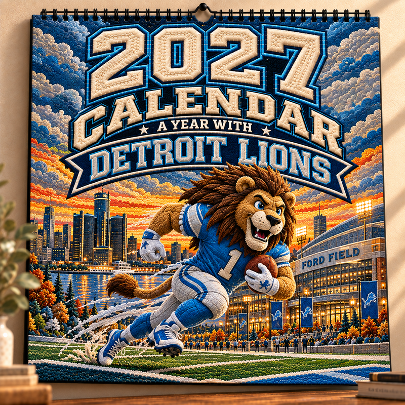 Detroit Football Fan 2027 Wall Calendar