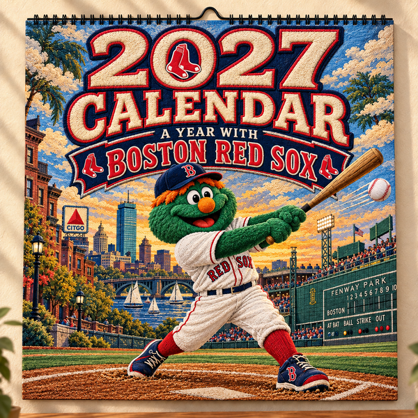 Boston Baseball Fan 2027 Wall Calendar