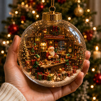 Christmas Scene Glass Ball Ornament