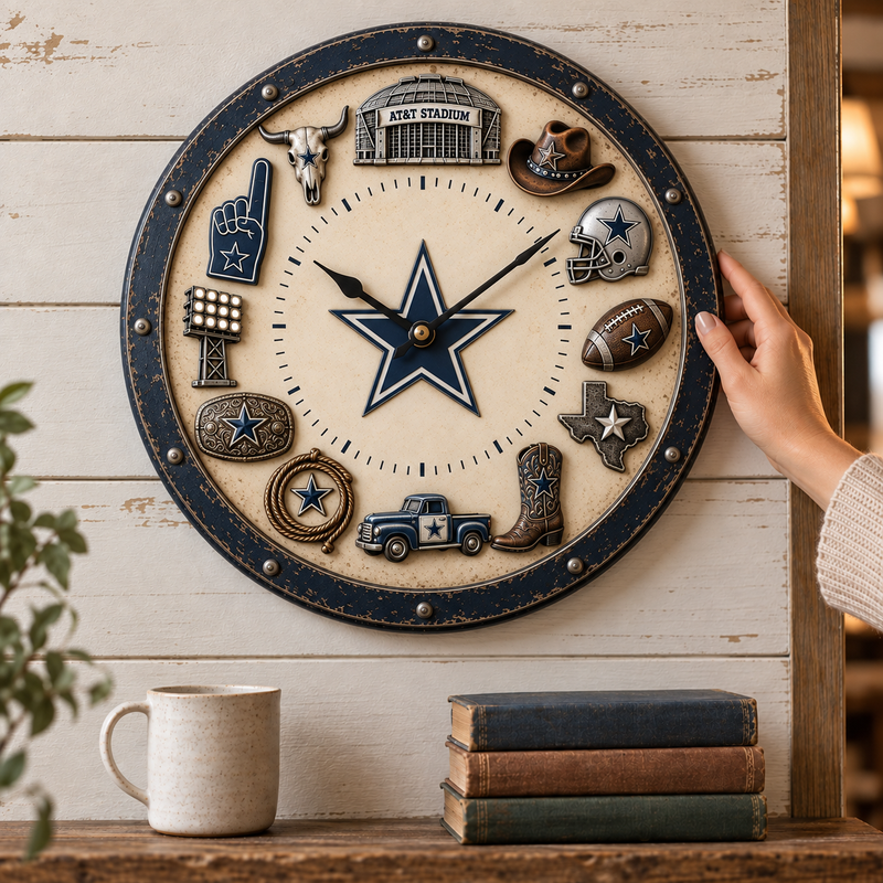 Dallas Football Story Wall Clock