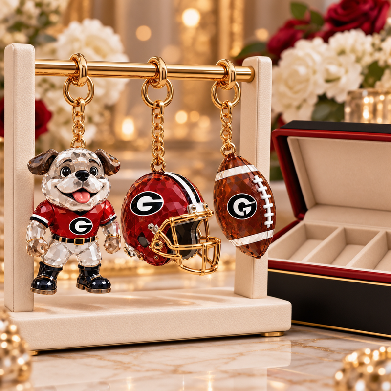 Georgia Football Fan Bag Charm Set