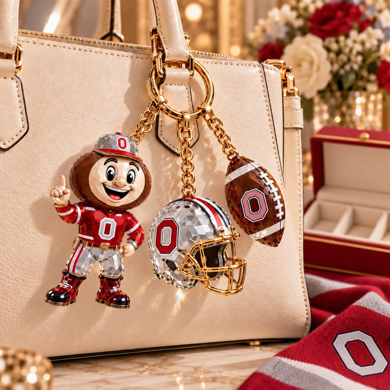 Ohio State Football Fan Bag Charm Set