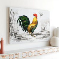 Vintage Rooster Canvas Print | French Country Farmhouse Wall Art | Premium 1.25" Gallery Wrap | Farmhouse Decor for Kitchen or Dining Room