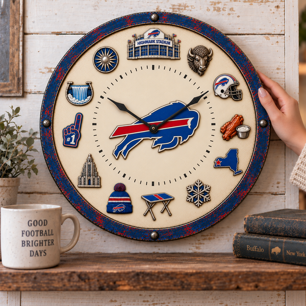 Buffalo Football Story Wall Clock