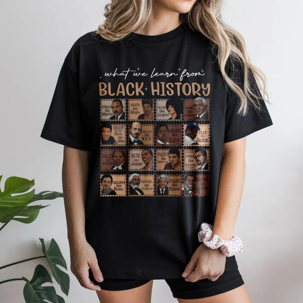 Black History Month T-Shirt | Inspirational African American Icons Graphic | Premium Cotton Unisex Tee | Gift for Educators &