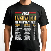 Black Inventors History T-Shirt | Educational List of Black Innovators Graphic | 100% Cotton Premium Unisex Tee | Gift for Black History Month