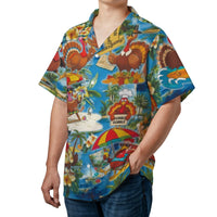 Thanksgiving Hawaiian Shirt | Funny Turkey Beach Vacation Print | Durable Breathable Polyester | Holiday Gift For Men And Women