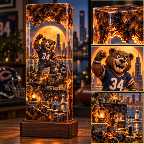 Chicago Football Story Cube Resin Lamp
