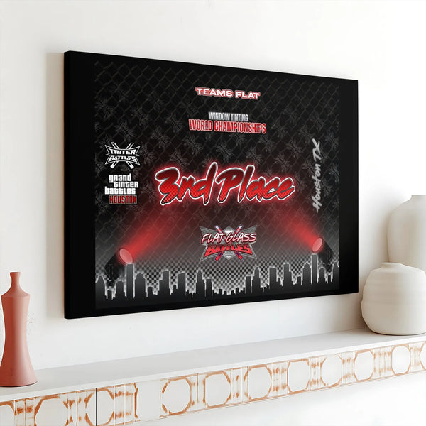 Tinter Battles Canvas | 3rd Place Window Tinting Championship Award | 1.25-Inch Premium Gallery Wrap | Commemorative Office D