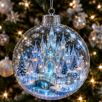 Christmas Scene Glass Ball Ornament