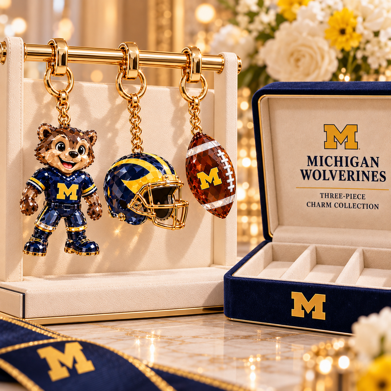 Michigan Football Fan Bag Charm Set