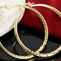 Diamond-Cut Sparkle Hoop Earrings
