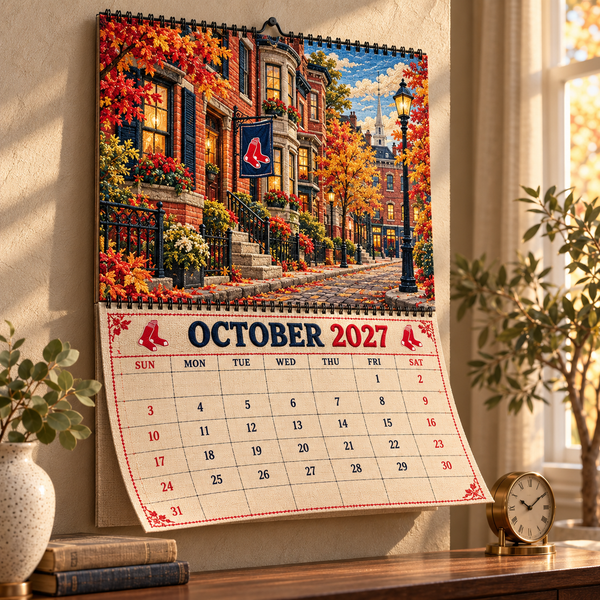 Boston Baseball Fan 2027 Wall Calendar - On Wall