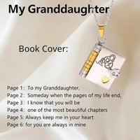 Book Locket Necklace for Granddaughter