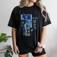 Y2K Aesthetic Graphic T-Shirt | Retro Cell Phone Collage Print | 100% Cotton Premium Unisex Tee | Nostalgic Music Fan Gift