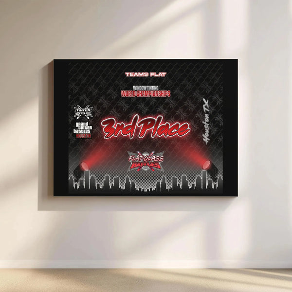 Tinter Battles Canvas | 3rd Place Window Tinting Championship Award | 1.25-Inch Premium Gallery Wrap | Commemorative Office D
