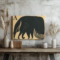 Anteater Alphabet Canvas Art | A is for Anteater Modern Nursery Wall Decor | Premium Gallery Wrapped Print | Educational Kids Room Gift