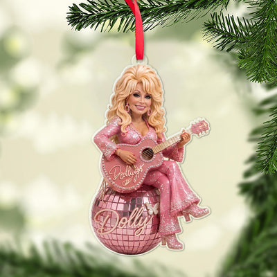 Pink Disco Ball Country Singer Acrylic Ornament