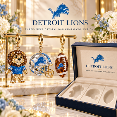 Detroit Football Fan Bag Charm Set