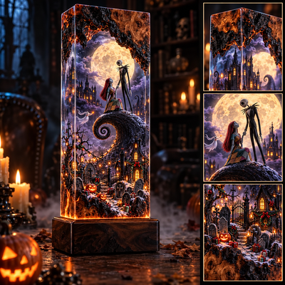 Moonlit Gothic Story Cube Resin Lamp